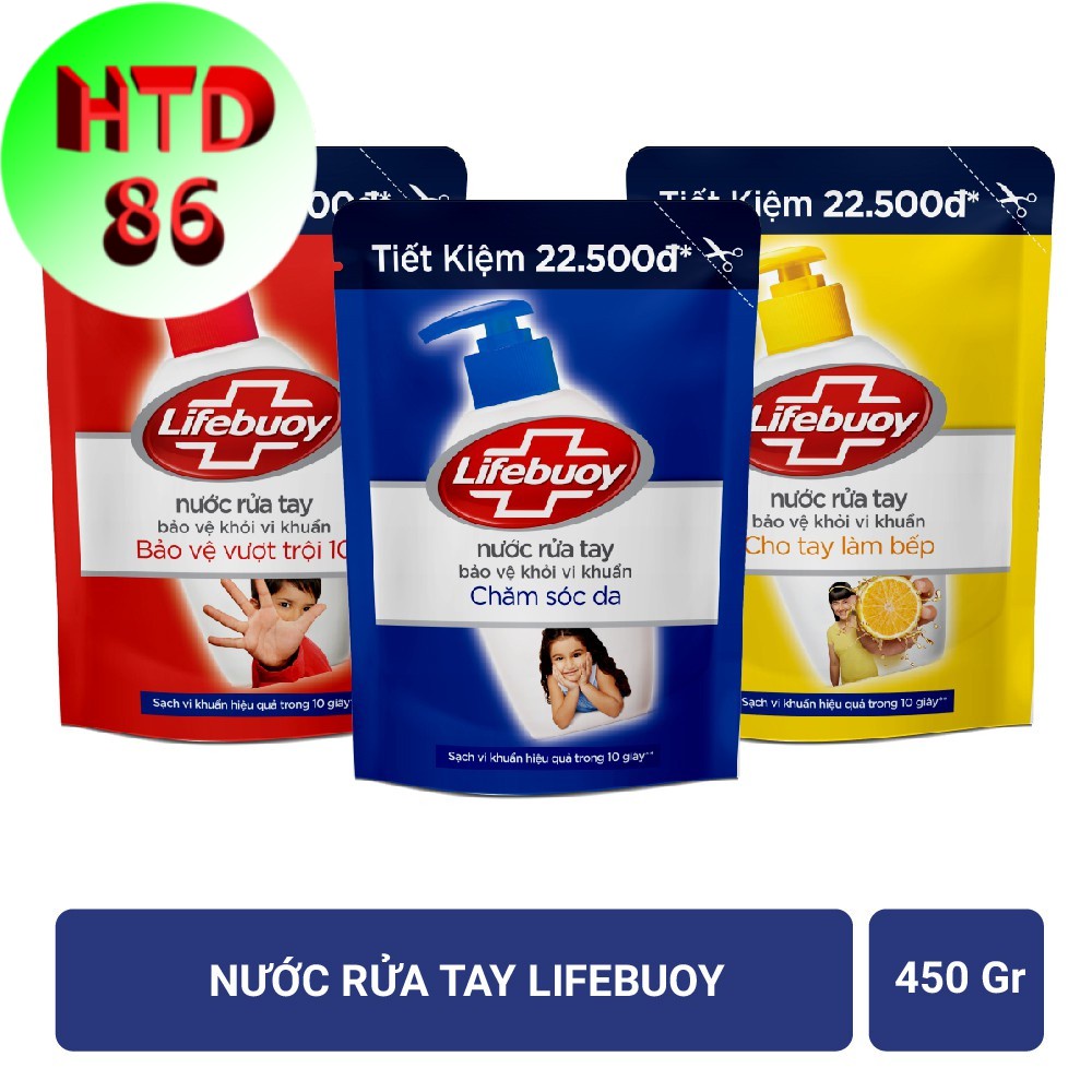 Nước rửa tay lifebuoy - lifebouy 450g túi xanh