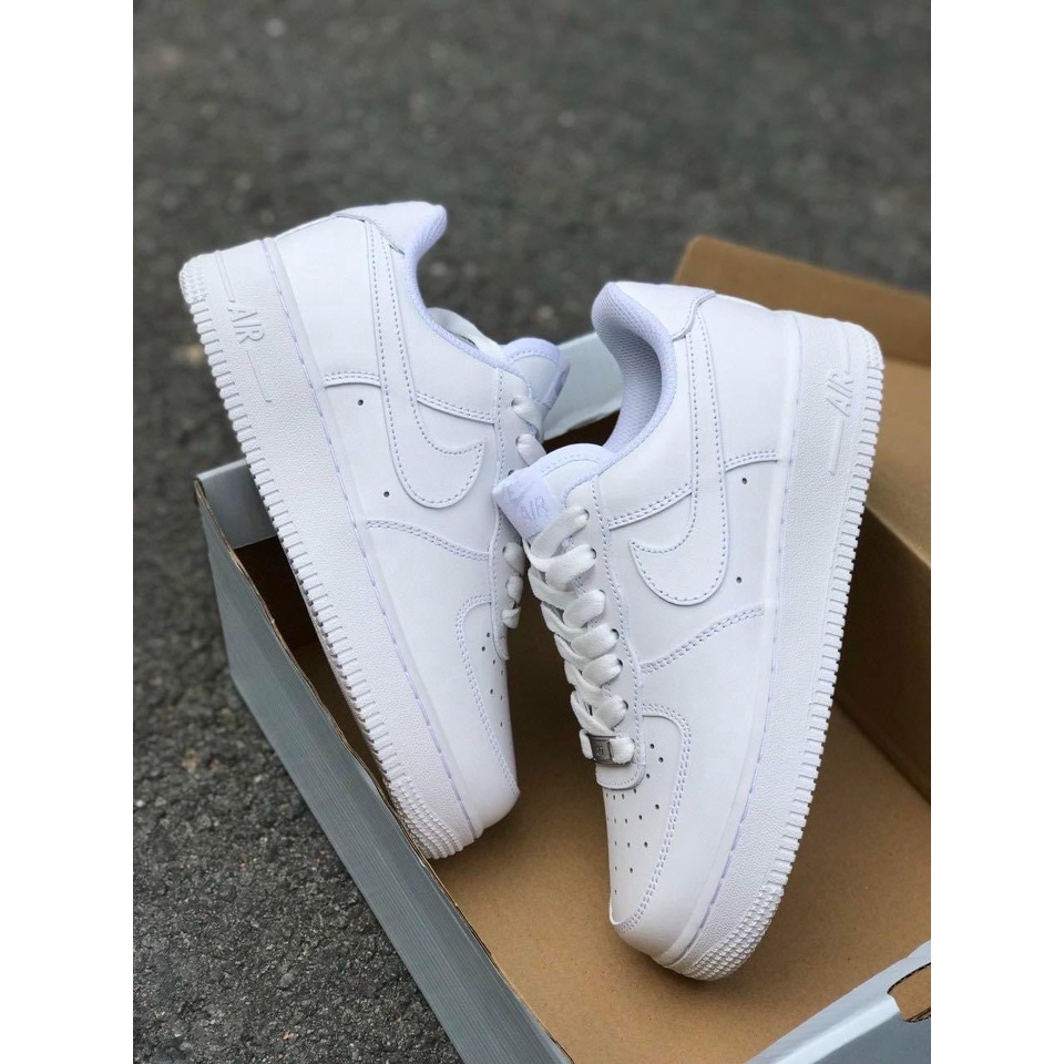 Giày Sneaker AF1 Trắng, Air Force 1 All White Bản Trung Nguyên Bản Cho Nam Nữ, Present Original Sneaker