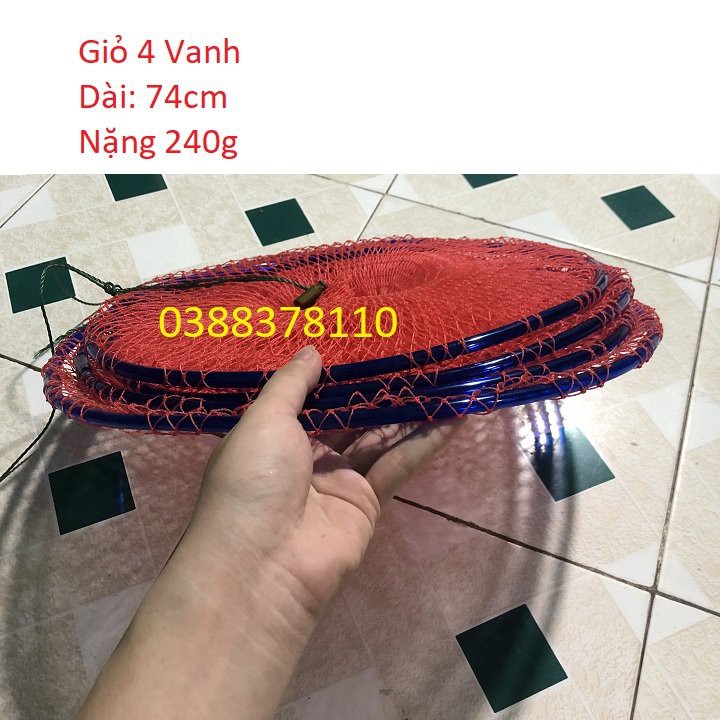 Giỏ Đựng Cá, Giỏ Cá, Giỏ 3 Vanh, Giỏ 4 Vanh Màu Đỏ Cao Cấp