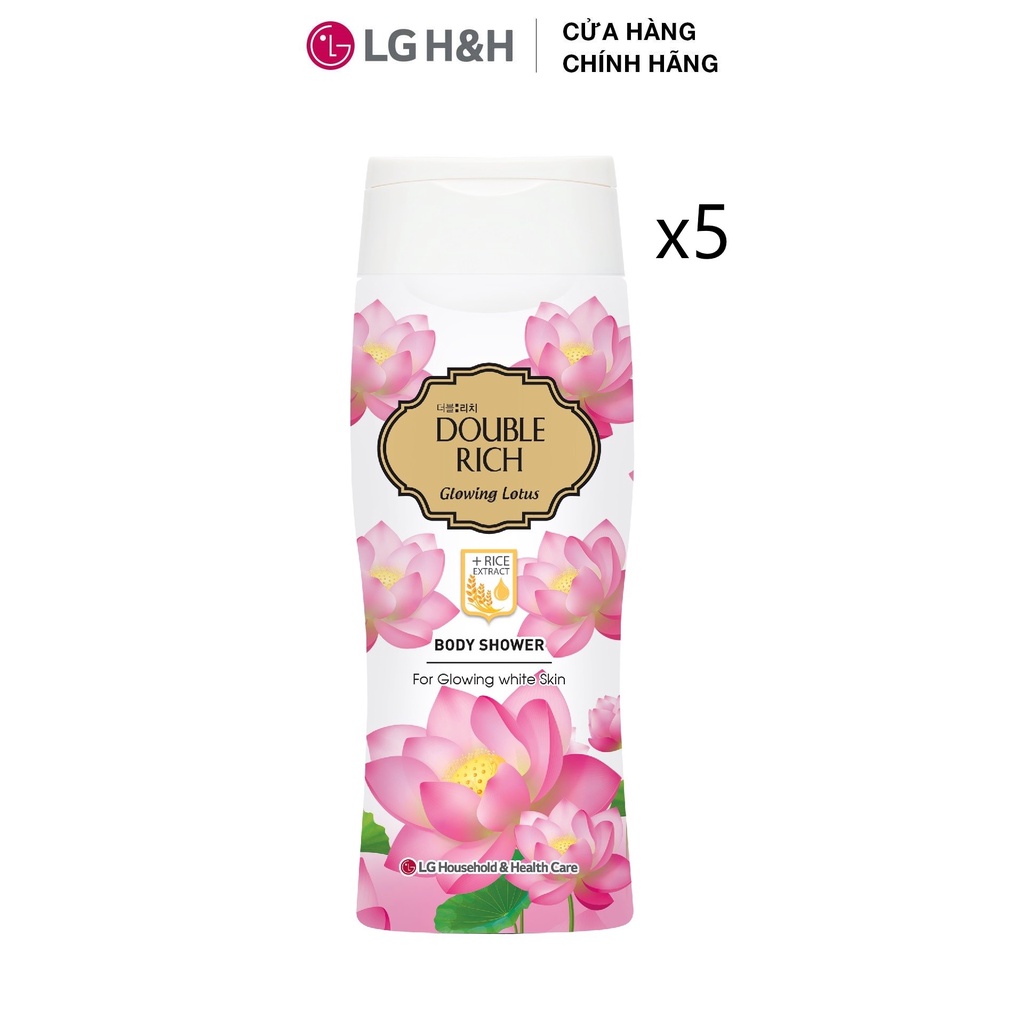 [Quà tặng không bán] Combo 5 Sữa tắm Double Rich Hương hoa chiết xuất từ thiên nhiên - Hương Glowing Lotus