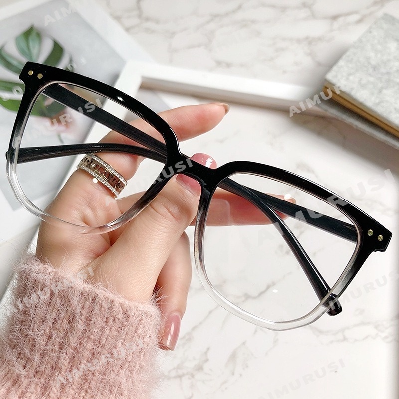 Mắt kính gọng vuông oversize chống bức xạ thời trang hàn quốc cho nữ
