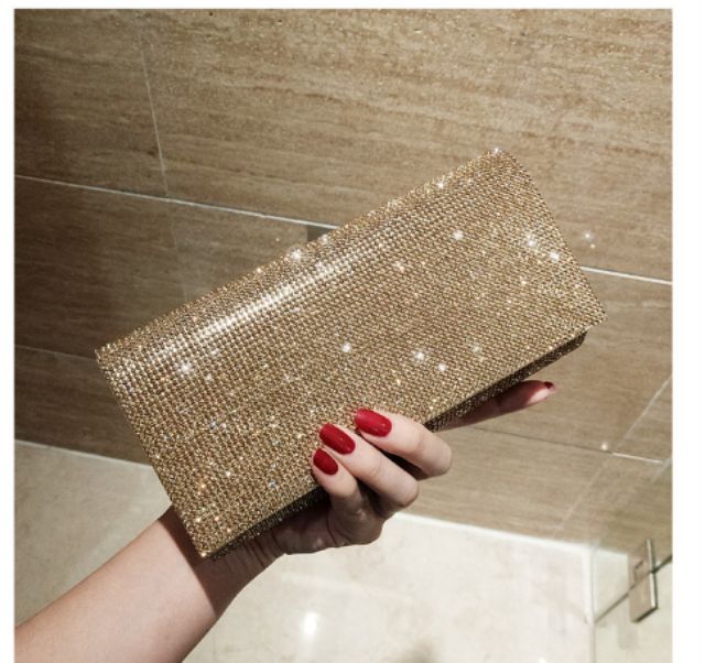 SẴN HÀNG Ví cầm tay dự tiệc clutch dự tiệc đính đá sang chảnh