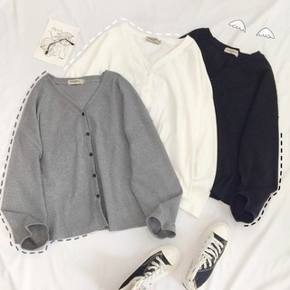 Áo Cardigan ulzzang basic trơn 3 màu
