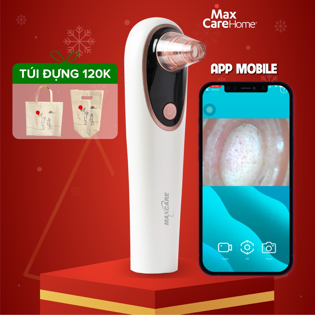 Máy hút mụn đầu đen tích hợp CAMERA SOI DA Maxcare Max666PRO phiên bản cao cấp giúp tìm và hút sạch mụn đầu đen, mụn cám