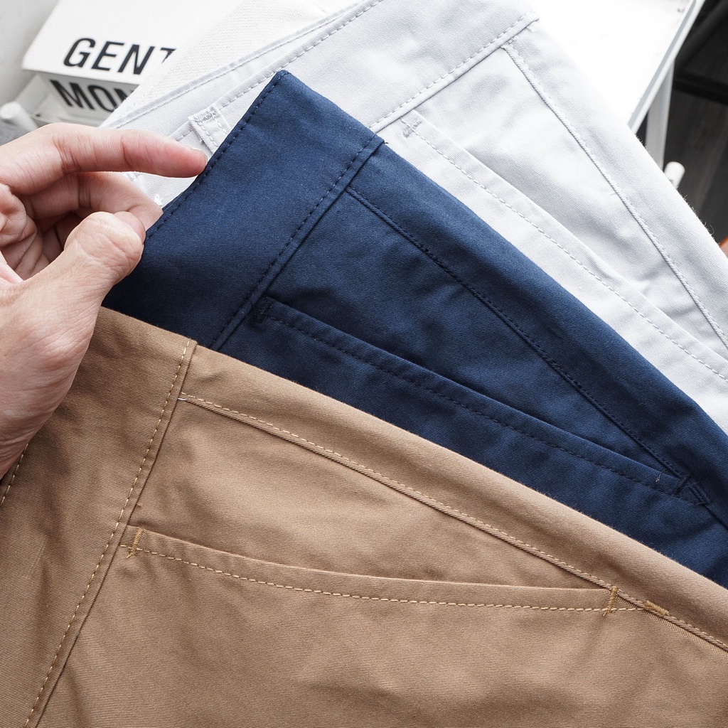 Quần dài nam chất liệu kaki thun co giãn, form slim fit tôn dáng