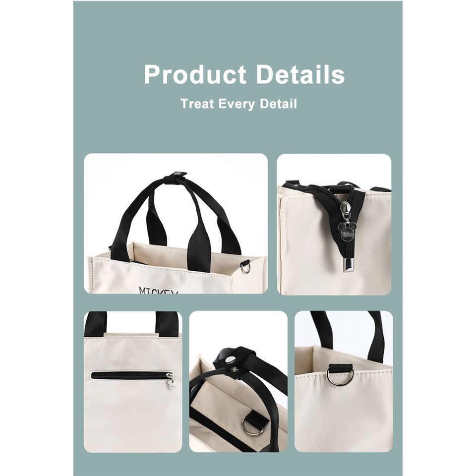 Túi đựng đồ dùng cỡ lớn có móc treo xe đẩy em bé in hình chuột Mickey