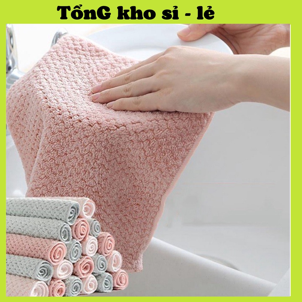 Khăn Bông Lau Bếp, Lau Tay, Lau Chén Bát - Khăn Vệ Sinh Đa Năng 2 Mặt Siêu Thấm Hút 2057 ( TO )  Tổng Kho Sỉ VP88