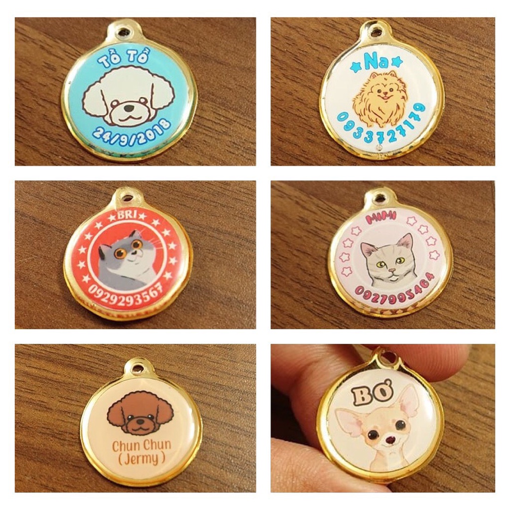 Pet's Name - Bảng Tên Đồng Tròn