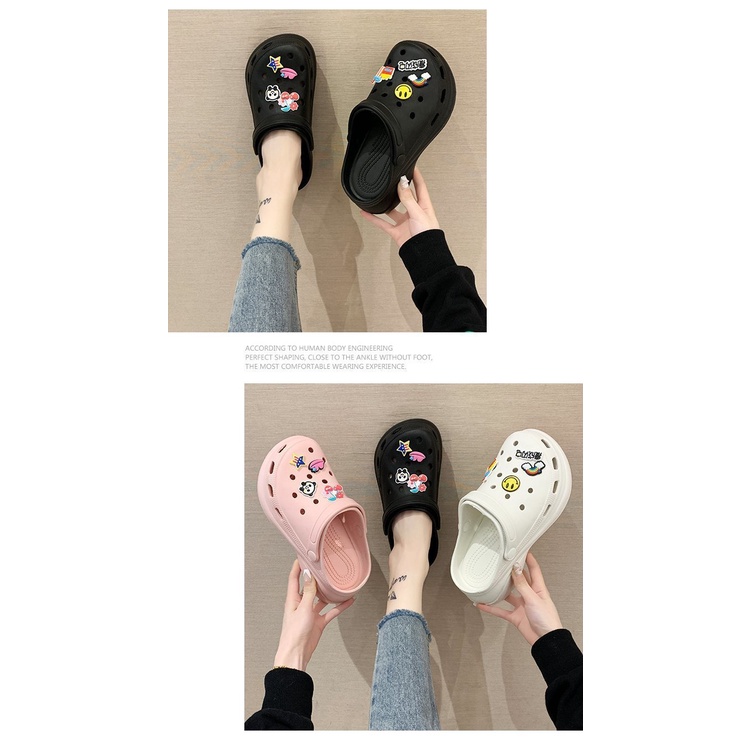 Dép Sandal Có Lỗ Đế Dày Tăng Chiều Cao Dành Cho Nam Nữ