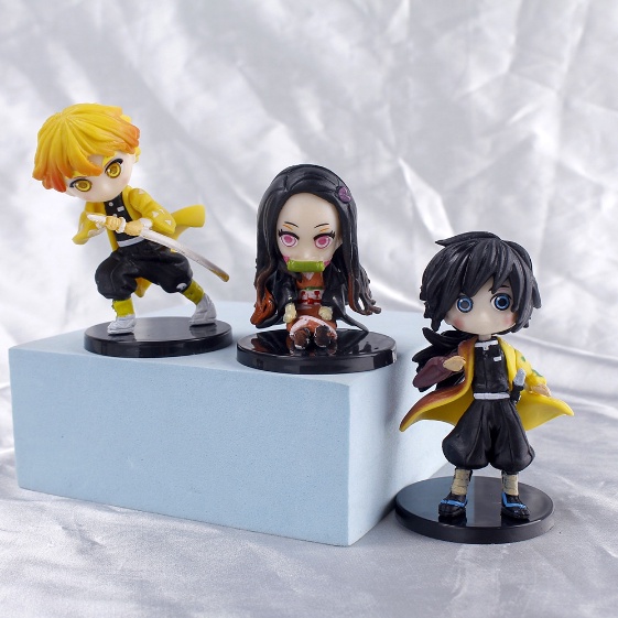 Mô Hình Thanh Gươm Diệt Quỷ  Tanjirou , Nezuko , Zenitsu , Inosuke , Giyuu - Figure Kimetsu No Yaiba ChiBi