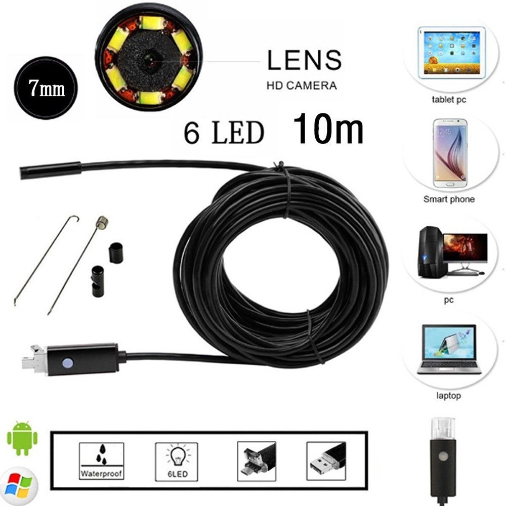 Camera Nội Soi 7mm Android Pc Hd Chống Nước Kết Nối Usb