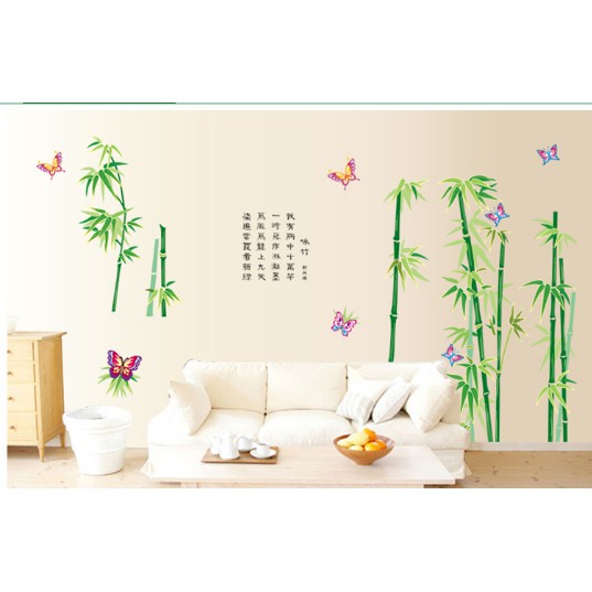 Decal trang trí cây trúc trang nhã