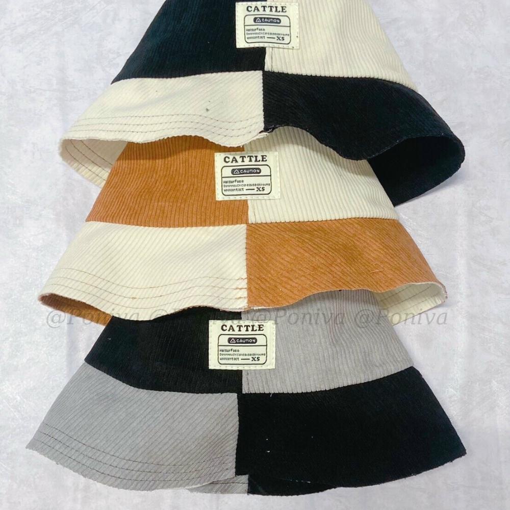 Mũ bucket vành cụp ❤️ Nón tai bèo vành tròn vá Cattle chất nhung tăm cao cấp form unisex nam nữ PONIVA siêu hot