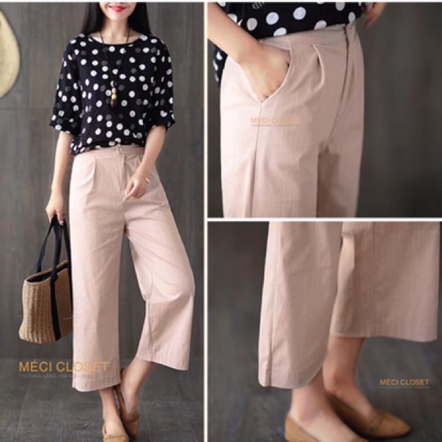 Quần đũi Hàn ống rộng , quần Culottes lửng và dài