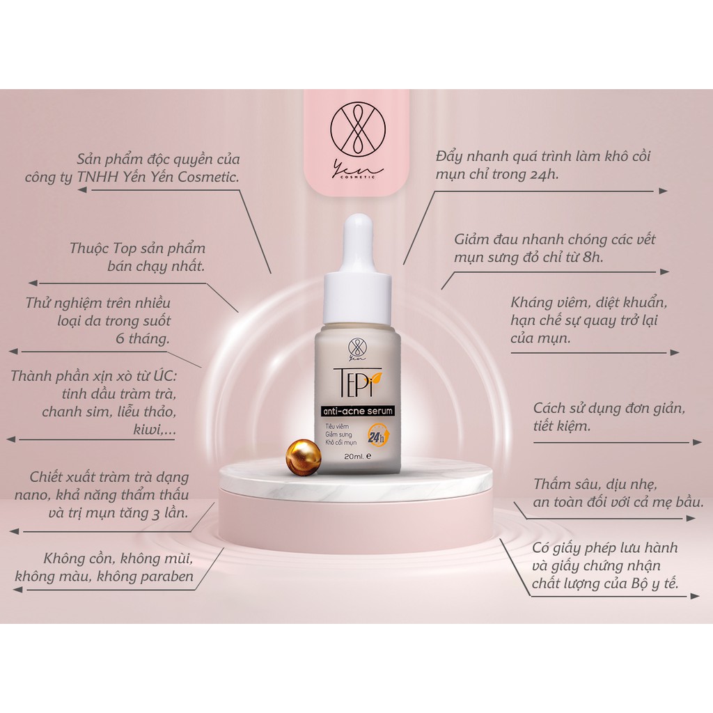 [Mã SKAMA8 giảm 8% đơn 300K] Serum chấm mụn tràm trà 24h Tepi | BigBuy360 - bigbuy360.vn