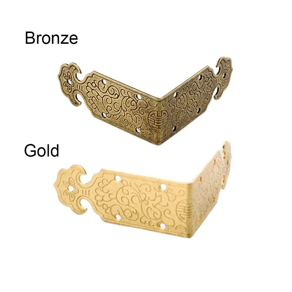 LEISURE Bộ 8 Giá Đỡ Góc Chạm Khắc Thủ Công Bằng Kim Loại Phong Cách Vintage
