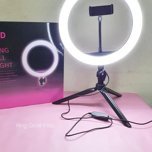 Vòng Đèn Led 26cm Hỗ Trợ Chụp Ảnh Kèm Giá Đỡ Điện Thoại