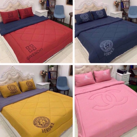Set Ga chun - Chăn hè trần Phao mỏng Đũi Siêu đẹp Thêu Thương hiệu đẳng cấp -&gt; được chọn mẫu -&gt;&gt;&gt; chat shop