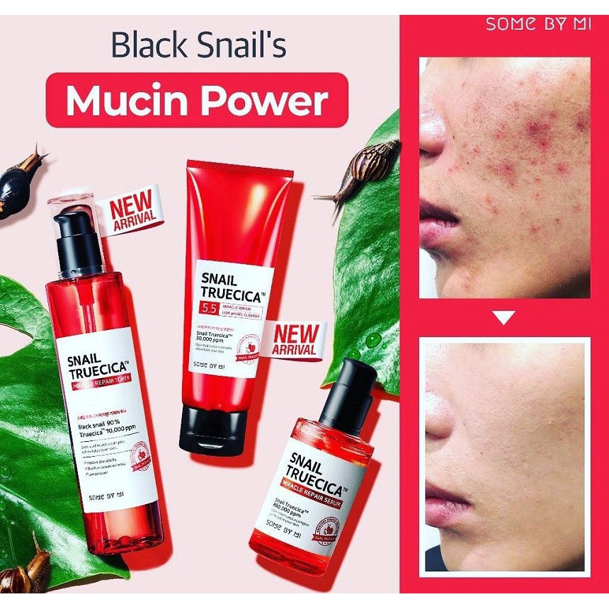 Some By Mi Set Dưỡng Da MINI Phục Hồi &amp; Tái Tạo Da  Snail TRUECICA Miracle Repair Starter Kit 4 Món