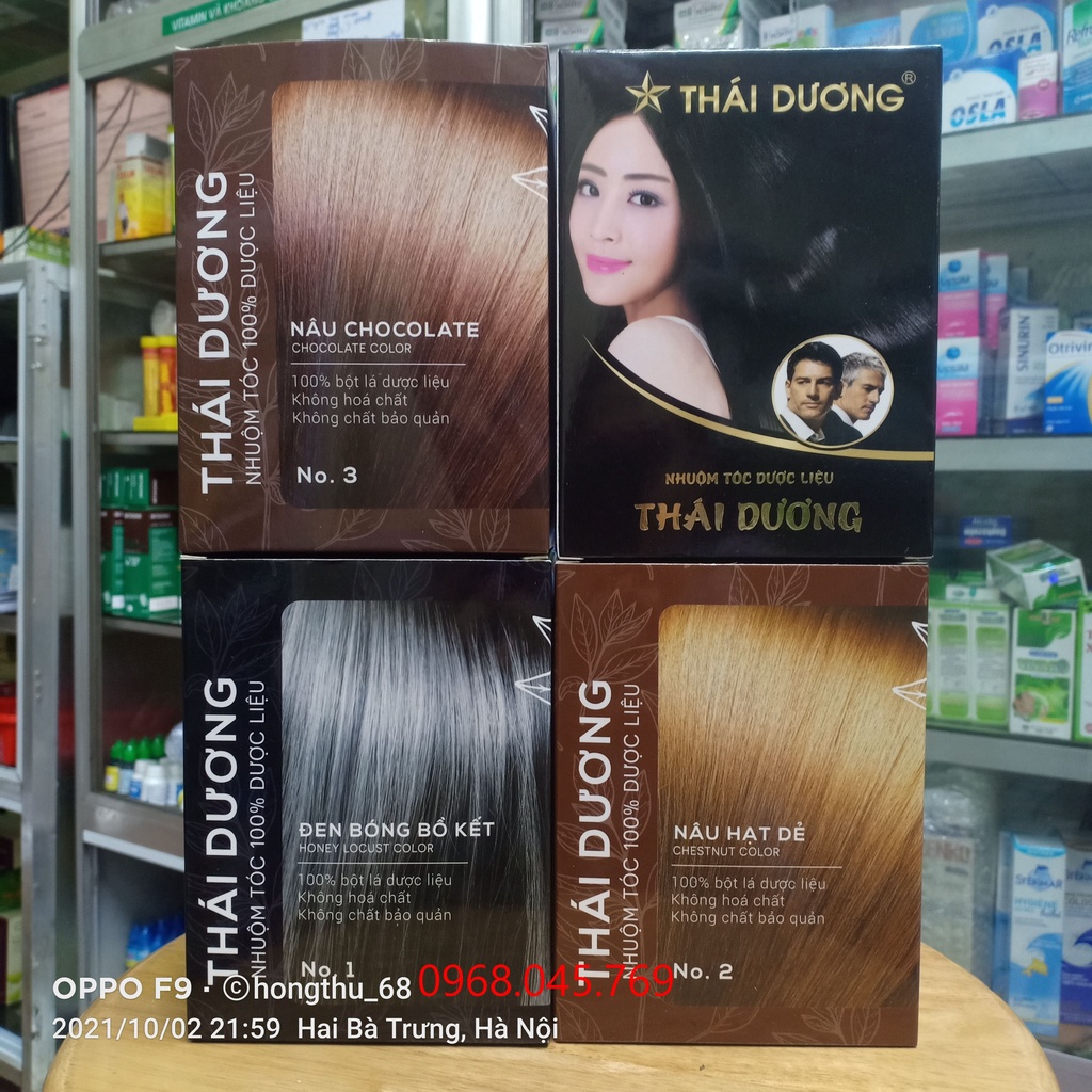 Nhuộm tóc 100% dược liệu Thái Dương (đủ màu) an toàn, không kích ứng, đem lại hiệu quả cao
