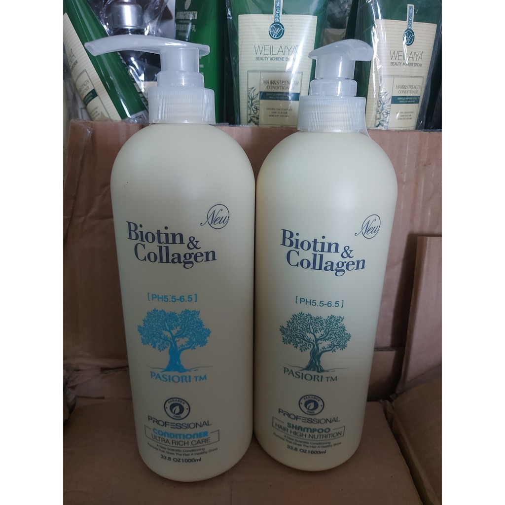 Lẻ dầu gội hoặc dầu xả phục hồi và kích thích mọc tóc Biotin & Collagen 500ml/1000ml
