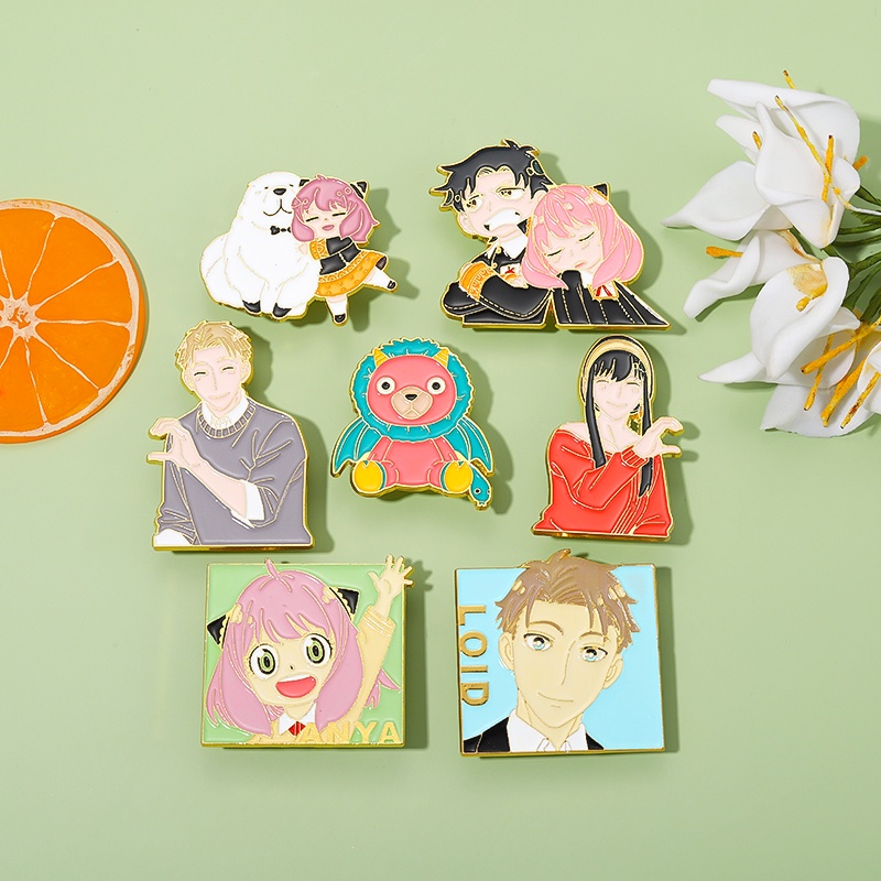 Ghim cài áo QIHE JEWELRY bằng kim loại hình nhân vật trong anime Spy X Family