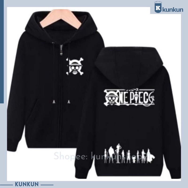 Áo Khoác Đen Luffy - One Piece Mũ Rơm Nam Nữ Đủ Size Cá Tính
