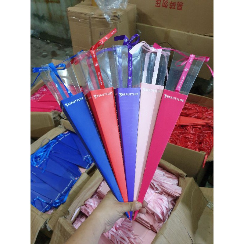 Lẻ 1 vỏ hộp giấy meka đựng 1 bông hồng
