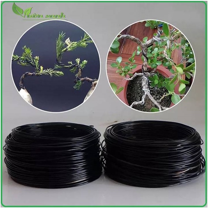 Cuộn dây kẽm bọc nhựa đen buộc cành hoa, uốn cành tạo dáng bonsai 50m
