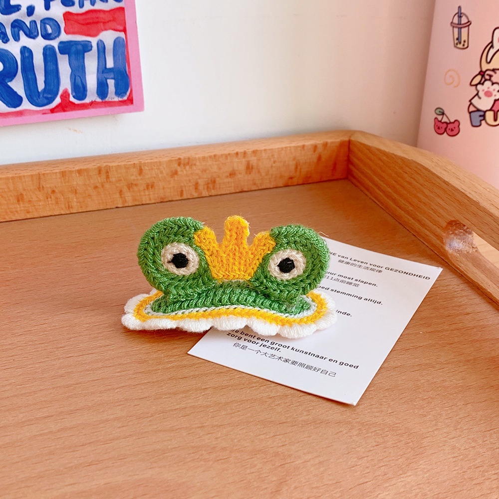 Kẹp tóc bằng len mềm mại dễ thương phong cách Nhật Bản cho bé gái