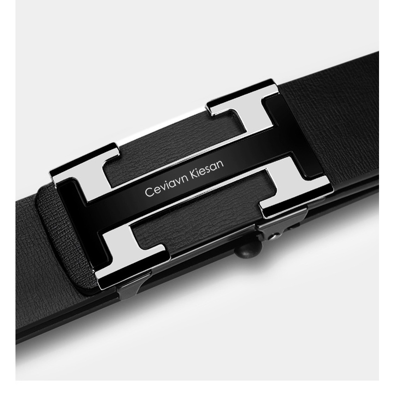 Thắt Lưng Nam Cieviavn Kiesan 3.3cm Khóa Tự Động Cao Cấp Dây Nịt Nam Da Bò 100% Chính Hãng  Mạ Vàng Bạc Nam Tính