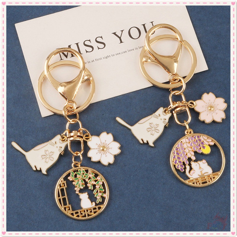 ✪ Móc Khóa Hình Mặt Trăng Và Hoa Sakura ✪ 1 Móc Khóa Thời Trang Ngọt Ngào 2 Kiểu Lựa Chọn Cho Airpods