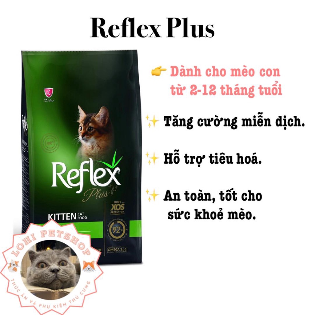 [Reflex plus 1kg] Thức ăn hạt reflex plus cho mèo lớn và mèo con vị gà