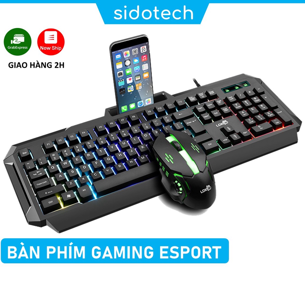 Bàn Phím Máy Tính Gaming Led RGB SIDOTECH LDK V4 Pro Có Dây Chống Nước Chuyên Chơi Game Máy Tính Esport - Chính Hãng