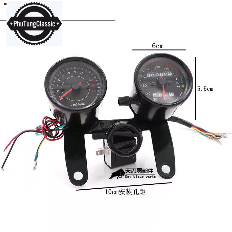Combo đế bắt đồng hồ đôi, đồng hồ 3 đèn và tua máy