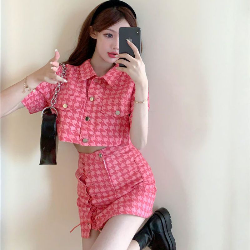 ❤order ❤set váy ngắn kẻ