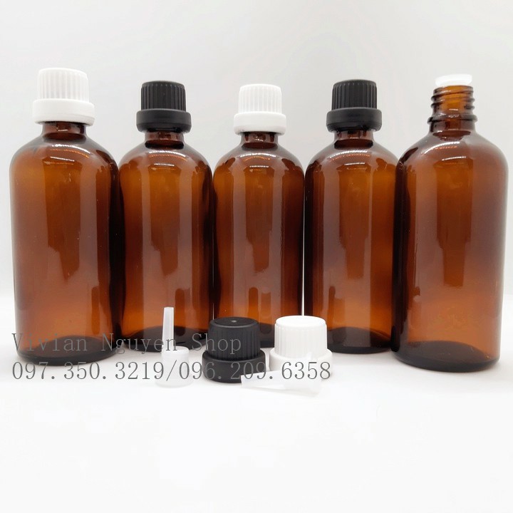 Combo 50 Chai lọ đựng tinh dầu nhỏ giọt 100ml, lọ đựng tinh chất, mỹ phẩm từ thủy tinh chất lượng cao