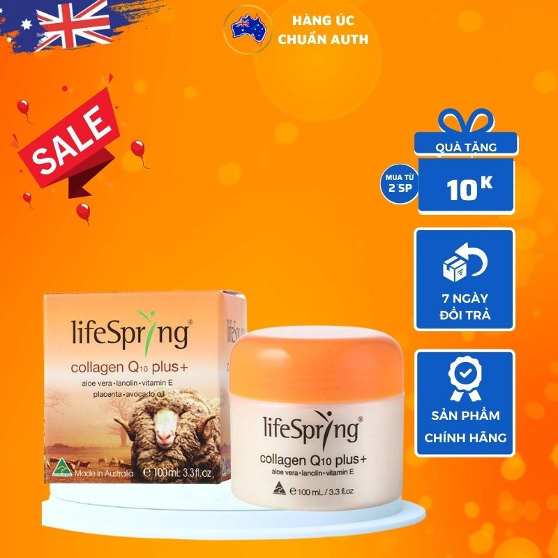 Kem nhau thai cừu Úc LifeSpring Collagen Q10 Plus+ 100ml