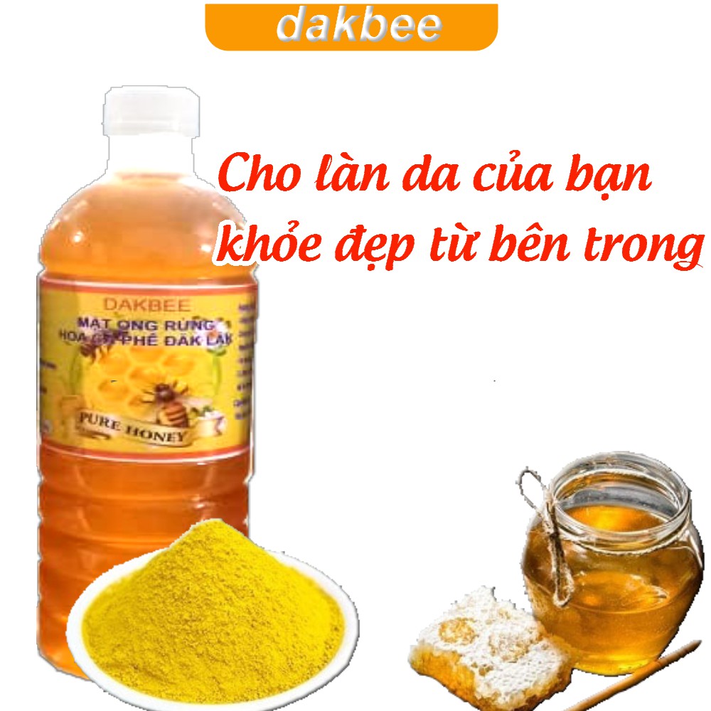 [COMBO] 1 LÍT Mật ong rừng hoa cà phê- 50g Tinh bột nghệ - hỗ trợ điều trị chứng đau dạ dày - dakbee