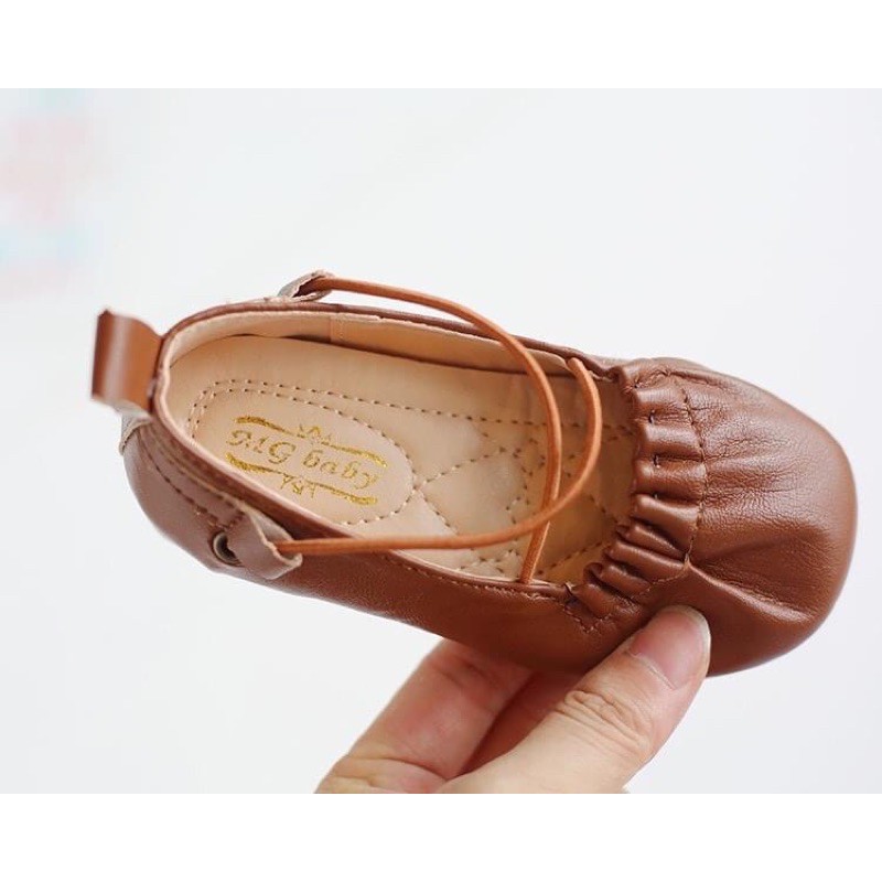 Giày da búp bê quai chéo cho bé gái từ 1 đến 6 tuổi