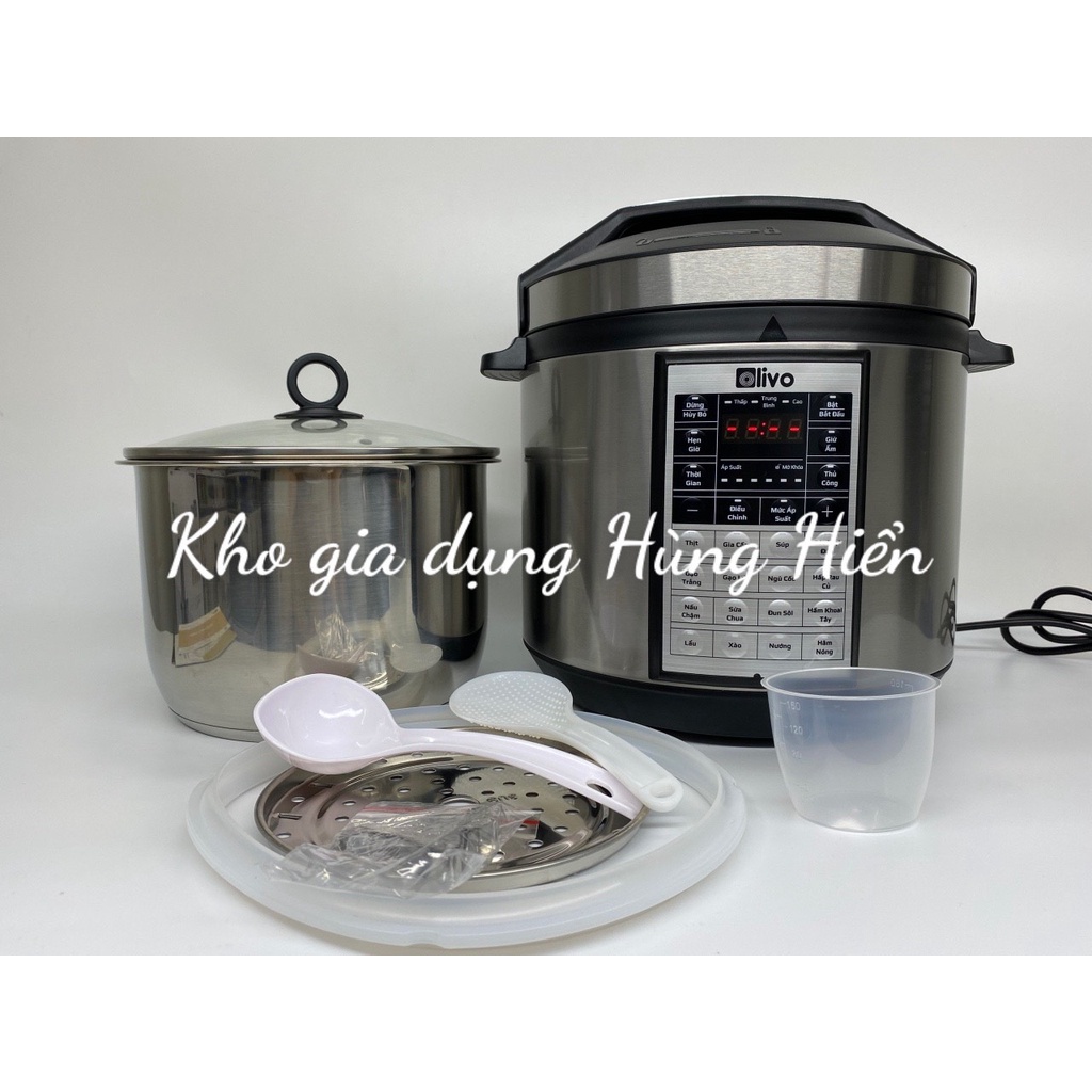 (Mã CHUT70 giảm 70k) Nồi Áp Suất Điện Đa Năng OLIVO PC60 Dung Tích 6 Lít  - Hàng Chính Hãng