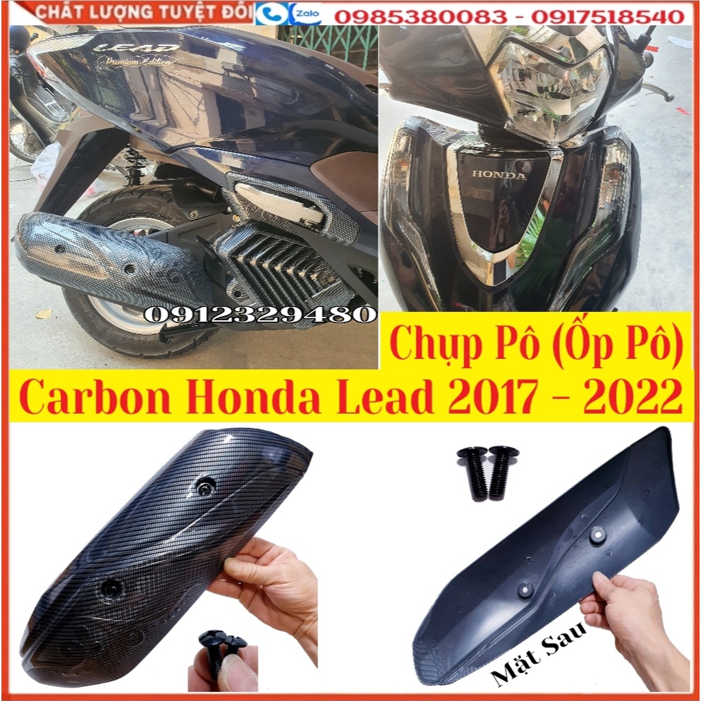 Chụp Pô (Ốp Che Pô) Nhựa ABS Vân Carbon Gắn Honda Lead 2017 - 2022 Các Phiên Bản (Hàng Artistar)