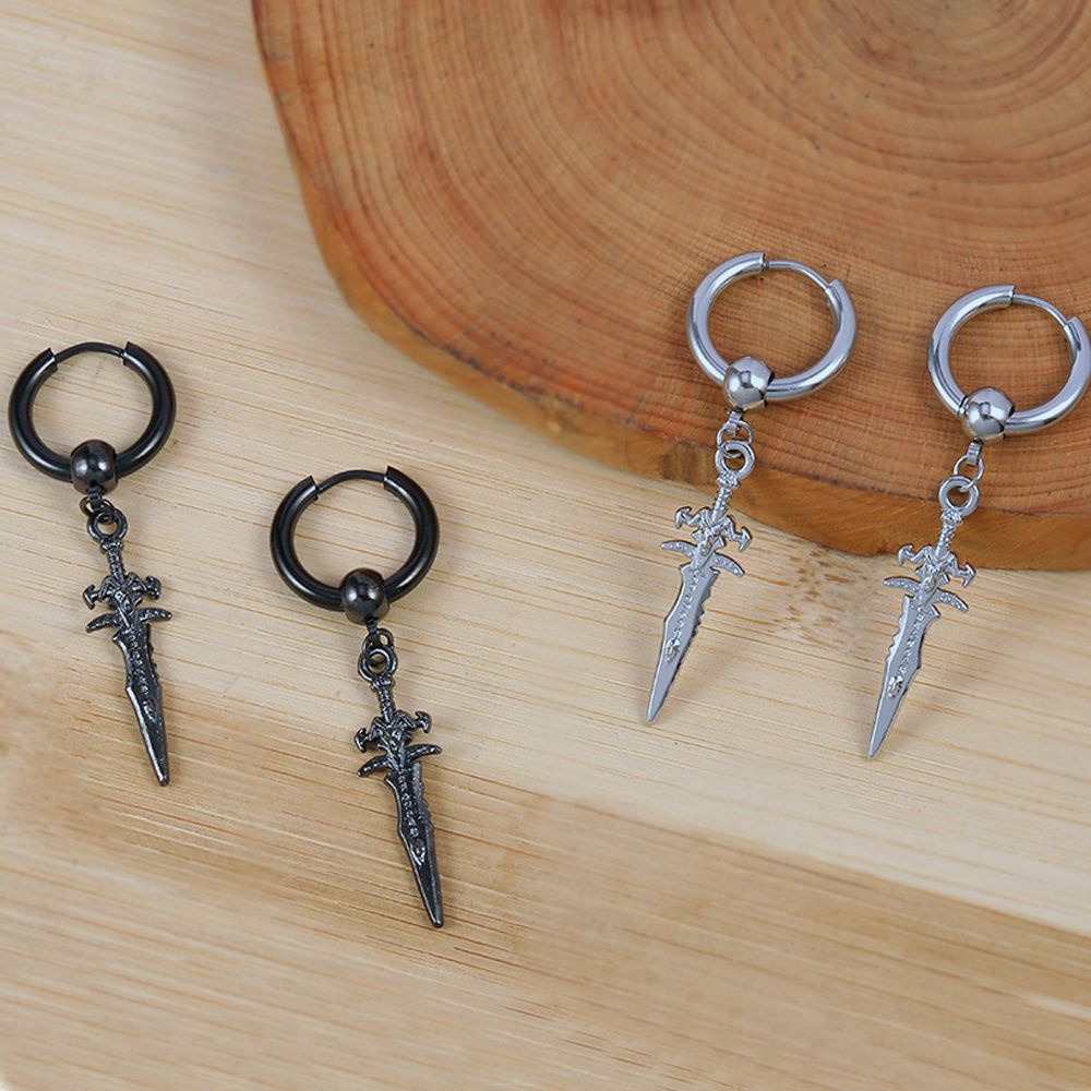 Khuyên kẹp vành tai bằng thép không gỉ hình chữ thập kiểu Hàn trẻ trung thời trang cho nam và nữ