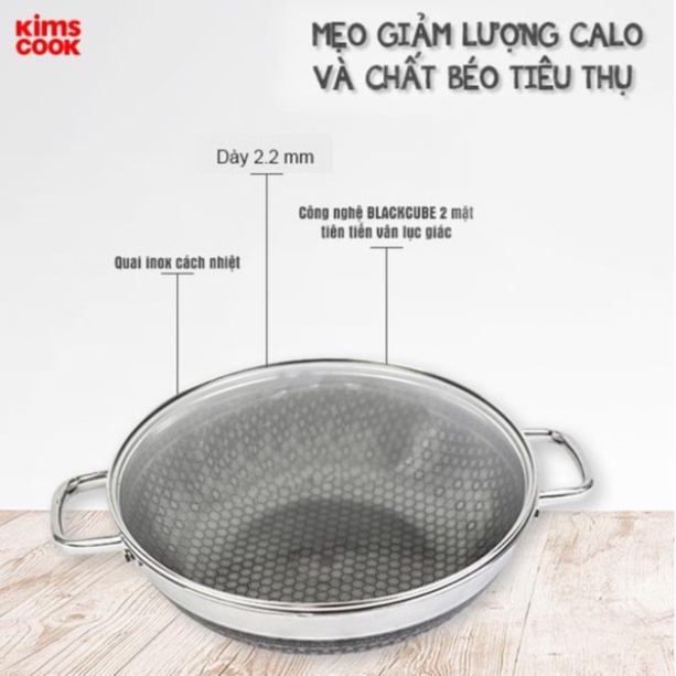Chảo chống dính hoa tuyết bếp từ cào không xước KimsCook Noon Song Hàn Quốc - 20cm/22cm/24cm/26cm/28cm/30cm/32cm