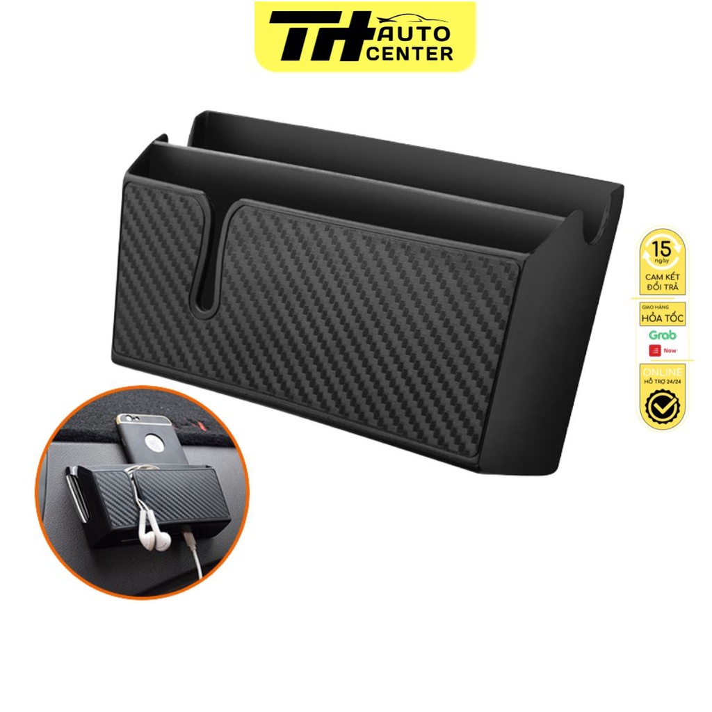 Hộp 2 ngăn đựng đồ đa năng trên ô tô PHUKIENXEHOITH khay dính đựng đồ xe hơi siêu tiện dụng chắc chắn