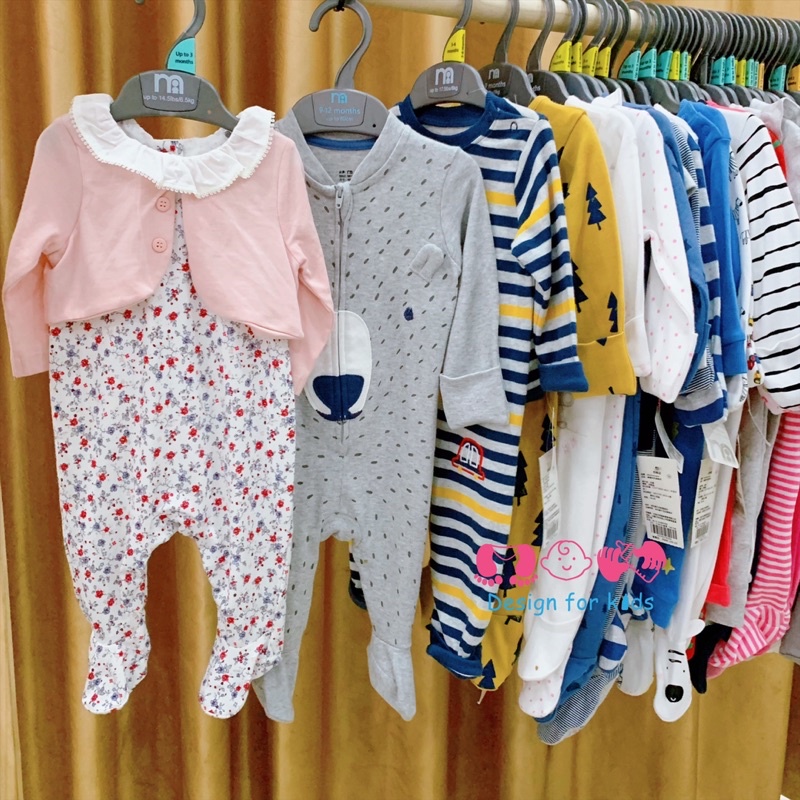 (Chọn mẫu) Sleepsuit, bodysuit Mother.care hàng xuất dư cho bé 3-6m (5-7kg), 6-9m (6-8kg