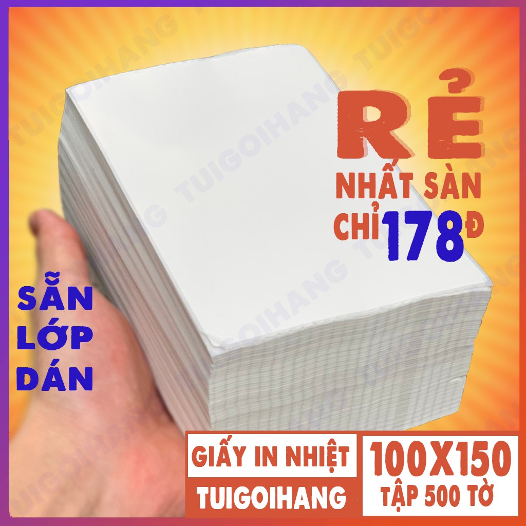 [Mã NOWSHIPT5VUI1 giảm 20k đơn 50k] Giấy In Nhiệt Tự Dính Dạng Tập 500 Tờ In Đơn Shopee TMĐT CÓ SẴN LỚP DÁN