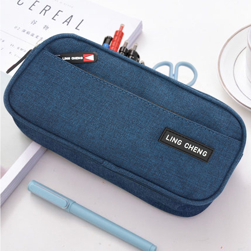 Hộp bút nam Túi Đựng Bút Hai Lớp Bằng Vải Oxford Cỡ Lớn Cho Nam Và Nữ