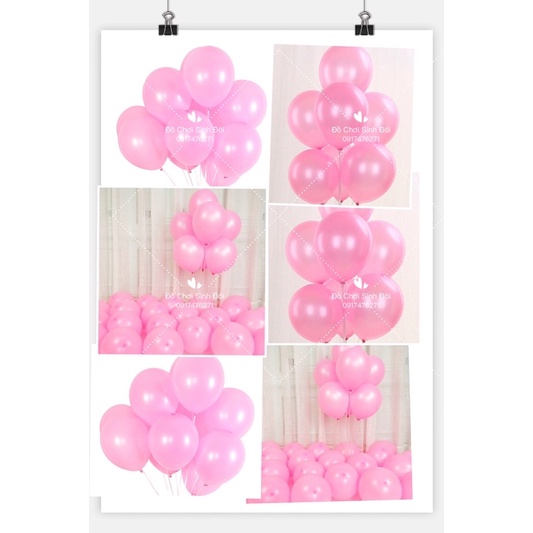 Bong bóng thái tròn hồng lớn - 50 cái