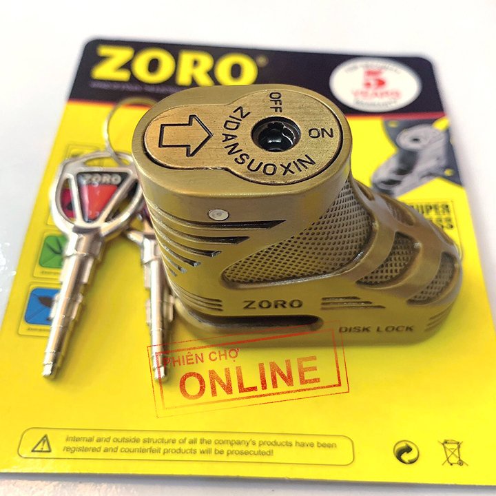 Ổ Khóa Dĩa Xe Máy Chống Cắt Zoro Chính Hãng - BH 5 năm